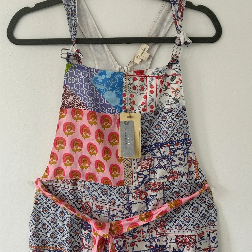 Anthropologie Letmebe Overalls Women’s Medium Patchwork Bohemian Jumper NWT - Picture 2 of 16